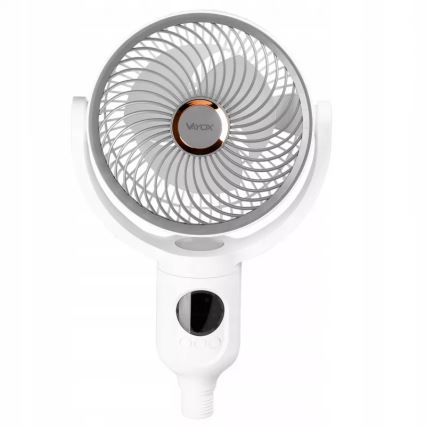 LED акумулаторен вентилатор на стойка с LED осветление LED/4,8W/5V USB 7200 mAh бял + дистанционно управление