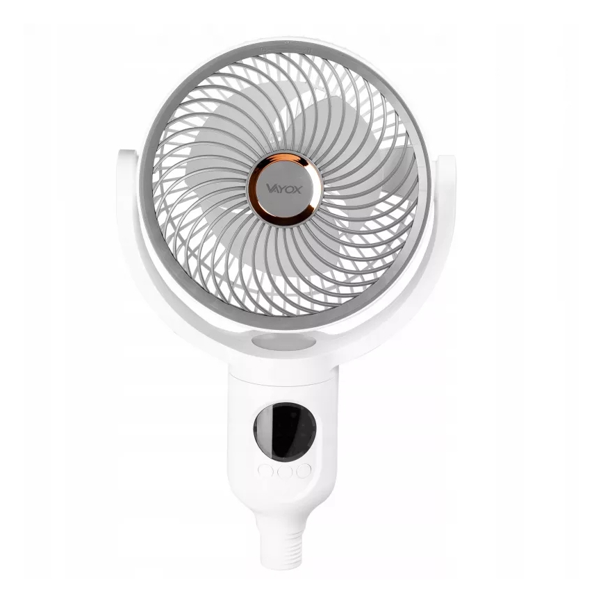 LED акумулаторен вентилатор на стойка с LED осветление LED/4,8W/5V USB 7200 mAh бял + дистанционно управление