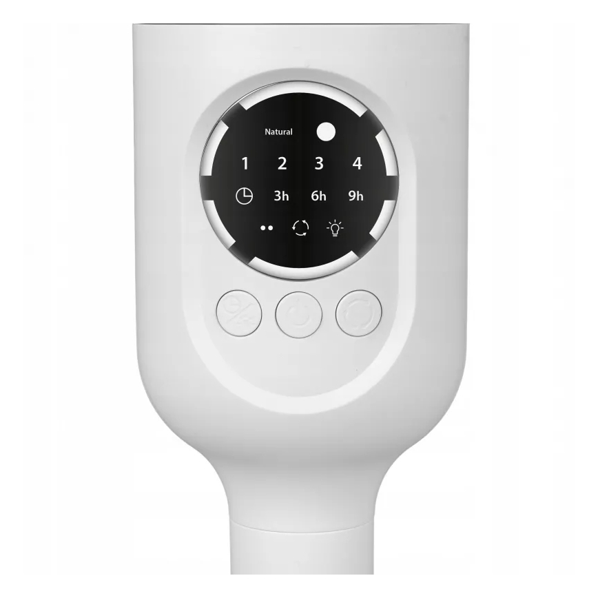 LED акумулаторен вентилатор на стойка с LED осветление LED/4,8W/5V USB 7200 mAh бял + дистанционно управление