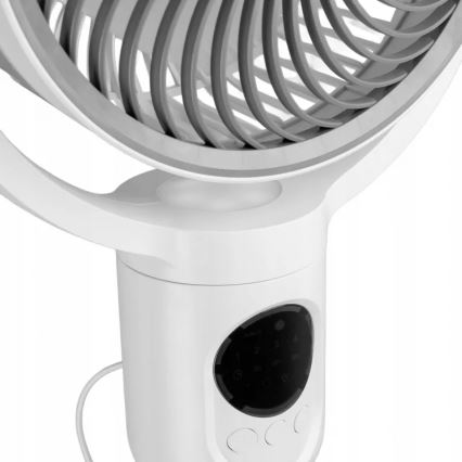 LED акумулаторен вентилатор на стойка с LED осветление LED/4,8W/5V USB 7200 mAh бял + дистанционно управление