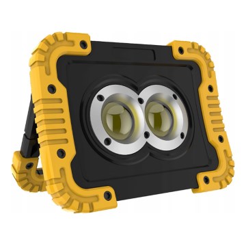 LED презареждаем прожектор с функция powerbank LED/20W/5V 4400 mAh IP44 черен/жълт