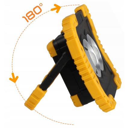 LED презареждаем прожектор с функция powerbank LED/20W/5V 4400 mAh IP44 черен/жълт