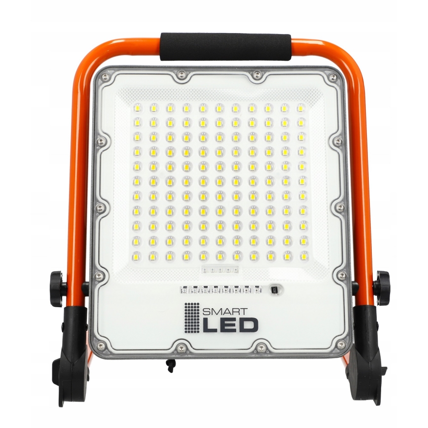 LED презареждаем прожектор със стойка LED/100W/3,2V 4500K 15000 mAh IP65 оранжев