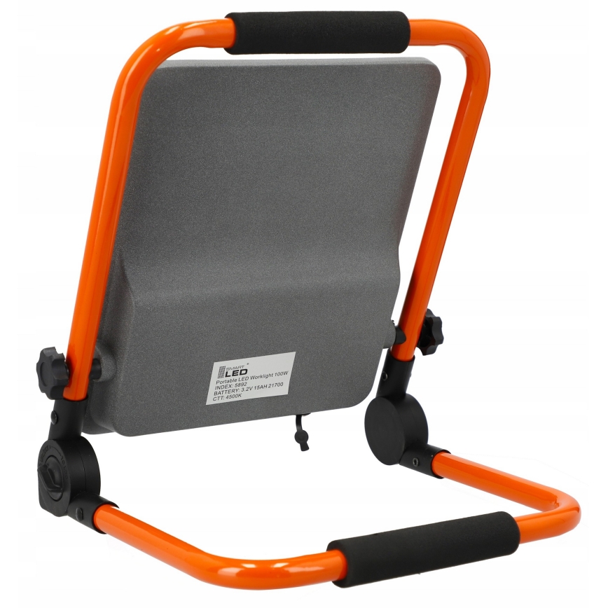 LED презареждаем прожектор със стойка LED/100W/3,2V 4500K 15000 mAh IP65 оранжев