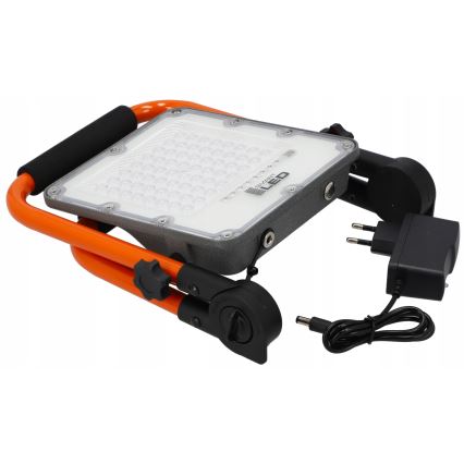 LED презареждаем прожектор със стойка LED/100W/3,2V 4500K 15000 mAh IP65 оранжев