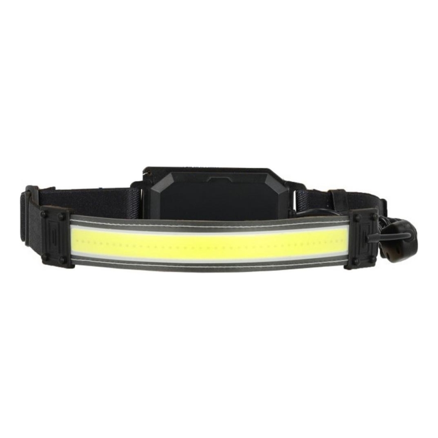 LED презареждаема челна лампа 2xLED/5V 180 lm 900 mAh черна