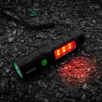 LED регулируема презареждаема фенерче с червена светлина LED/5W/5V IPX4 250 лм 2000 mAh