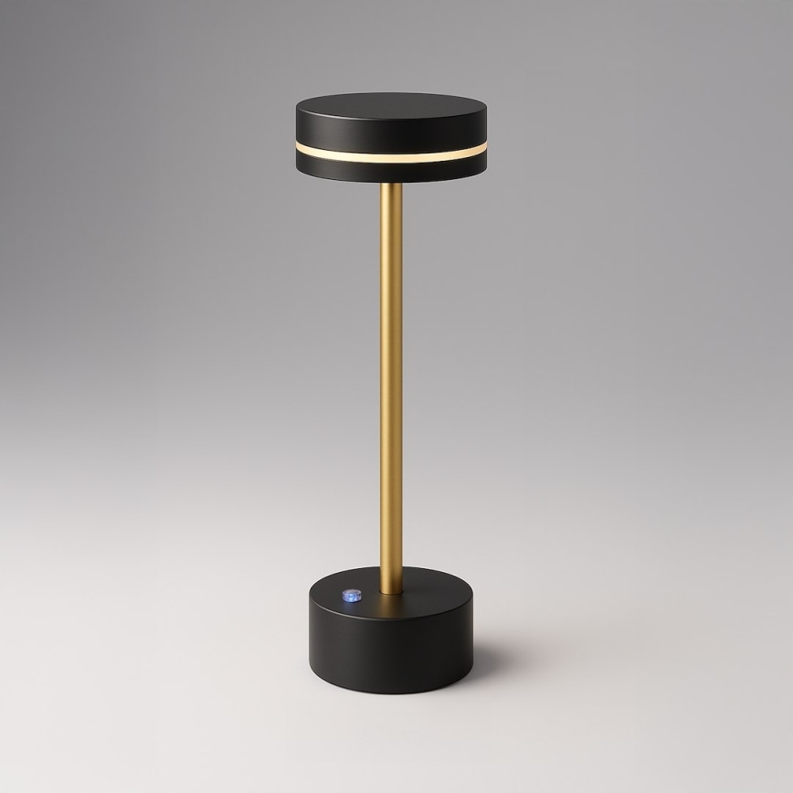 LED презареждаема настолна лампа с регулиране на яркостта SAM LED/5W/5V 3600 mAh черна/златна