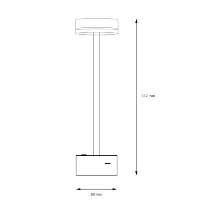 LED презареждаема настолна лампа с регулиране на яркостта SAM LED/5W/5V 3600 mAh черна/златна