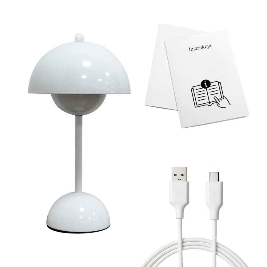 LED презареждаема настолна сензорна лампа COSTA LED/3W/5V 2400 mAh 3000-6000K бяла