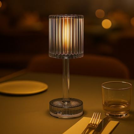 LED презареждаема сензорна настолна лампа SIMPLE LED/1W/5V 3000-6000K 2400 mAh опушено сиво