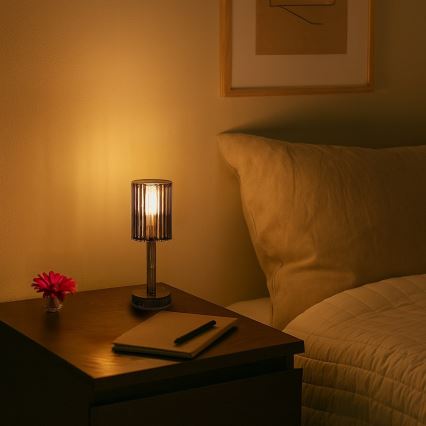 LED презареждаема сензорна настолна лампа SIMPLE LED/1W/5V 3000-6000K 2400 mAh опушено сиво