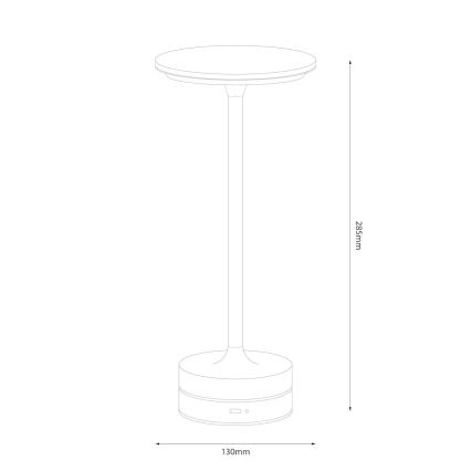 LED Презареждаема сензорна настолна лампа TAVOLO LED/2,5W/5V 2400 mAh 3000-6000K черна