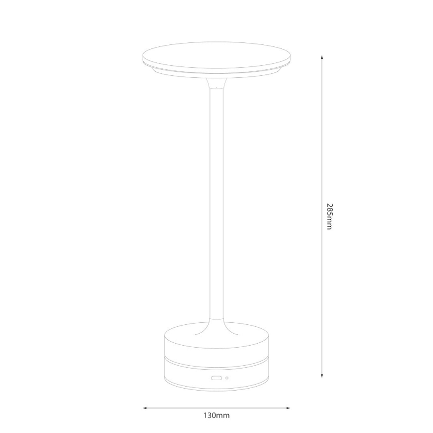 LED Презареждаема сензорна настолна лампа TAVOLO LED/2,5W/5V 2400 mAh 3000-6000K черна