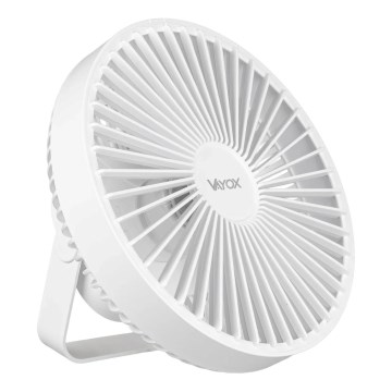LED Презареждащ се настолен вентилатор с LED осветление LED/2W/5V USB 2400 mAh бял