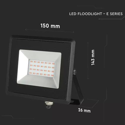 LED прожектор LED/20W/230V IP65 розова светлина