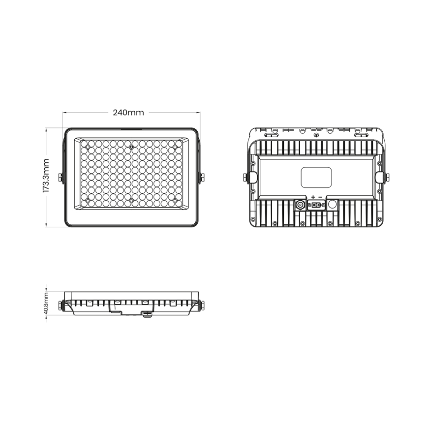LED прожектор със соларен панел FOCUS 100W/15000 mAh 3,2V 6000K IP65 + дистанционно управление