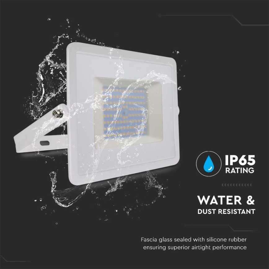 LED Прожектор LED/100W/230V 4000K IP65 бял