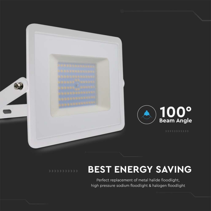 LED Прожектор LED/100W/230V 4000K IP65 бял