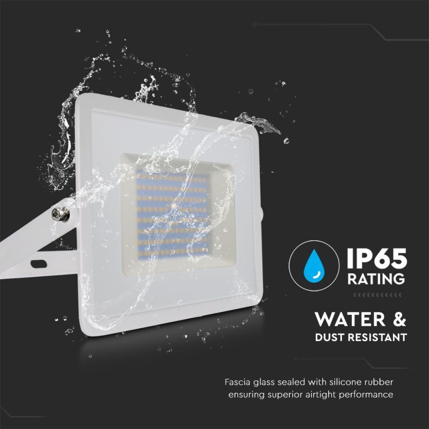 LED Прожектор LED/100W/230V 6500K IP65 бял