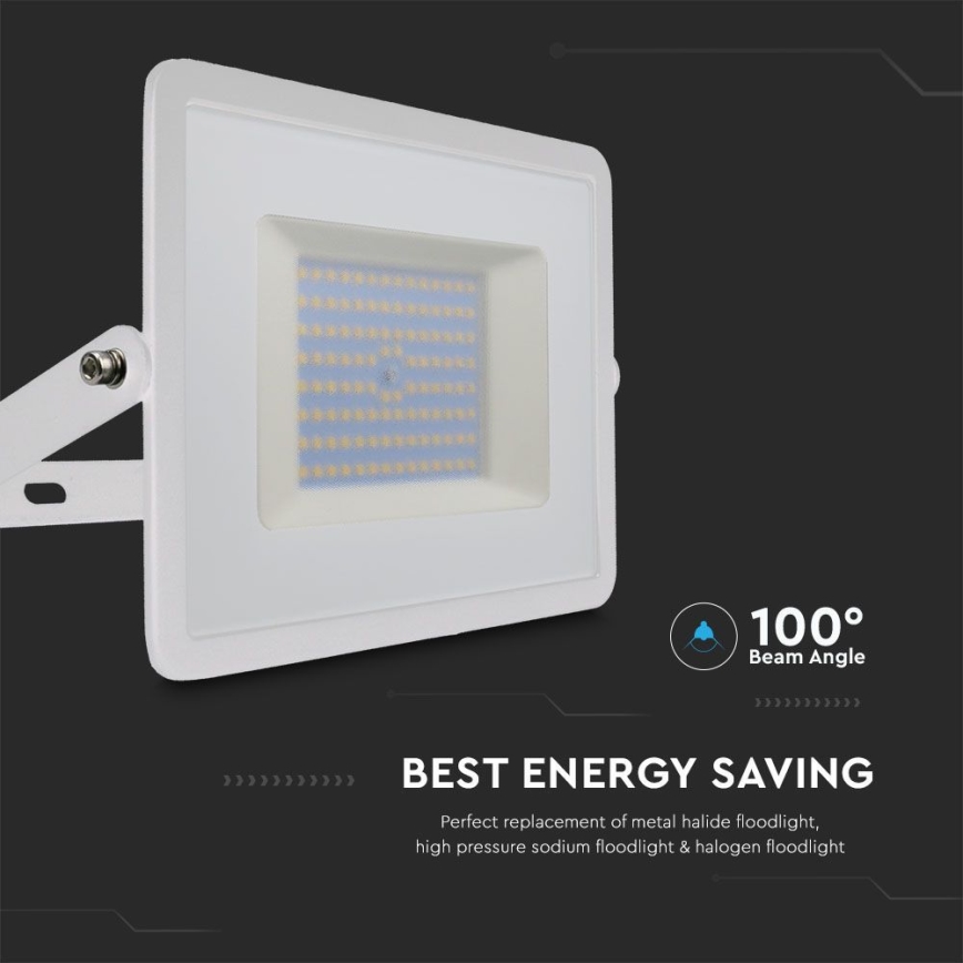 LED Прожектор LED/100W/230V 6500K IP65 бял