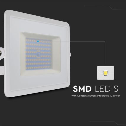 LED Прожектор LED/100W/230V 6500K IP65 бял