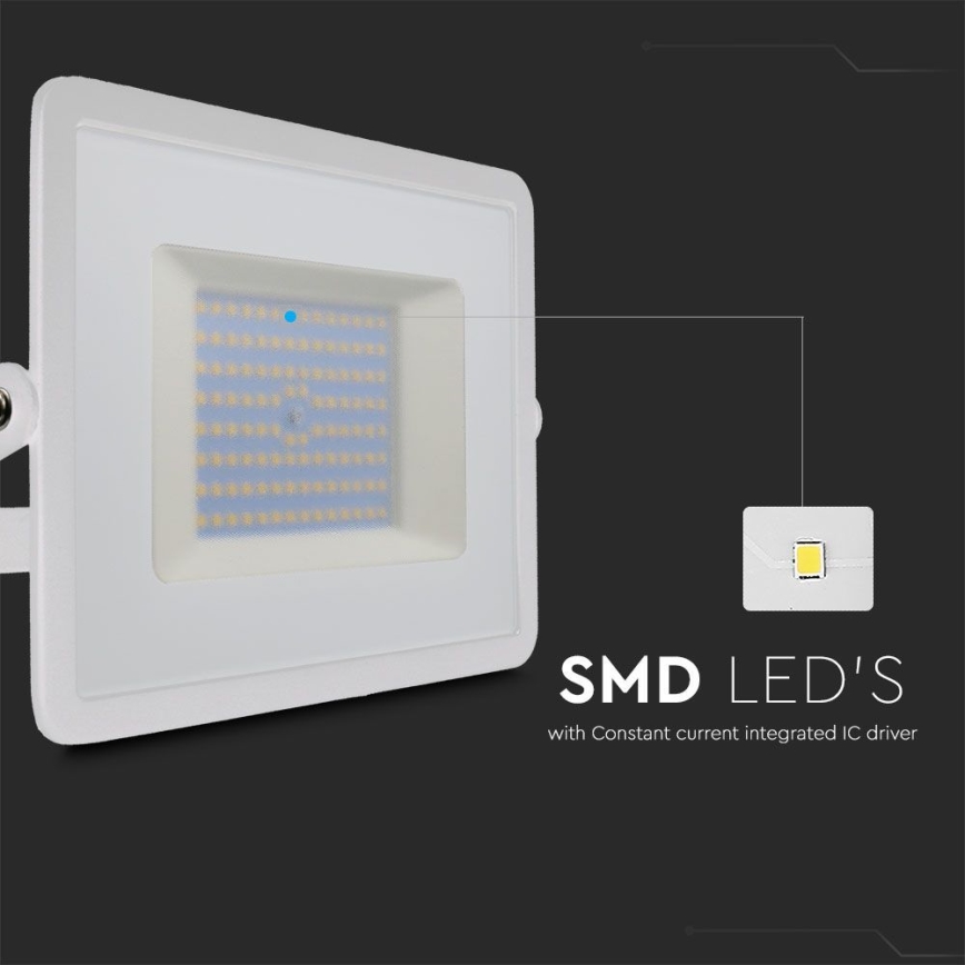 LED Прожектор LED/100W/230V 6500K IP65 бял