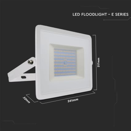 LED Прожектор LED/100W/230V 6500K IP65 бял