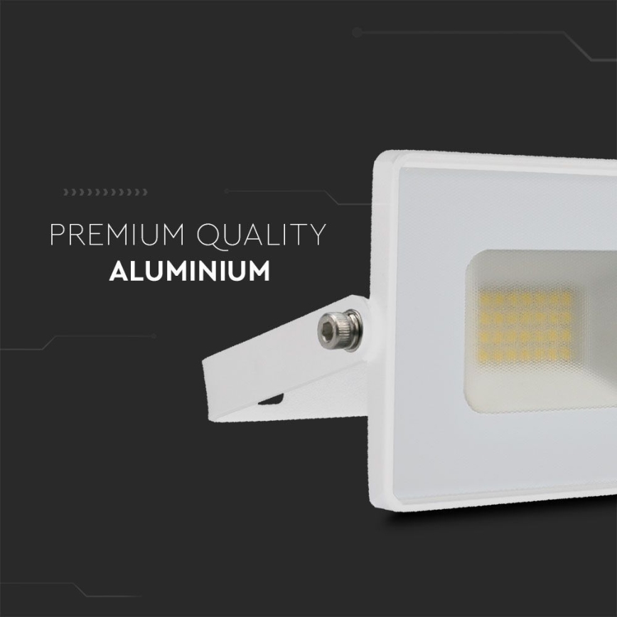 LED Прожектор LED/20W/230V 6500K IP65 бял