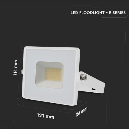LED Прожектор LED/20W/230V 6500K IP65 бял