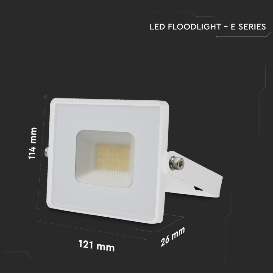LED Прожектор LED/20W/230V 6500K IP65 бял