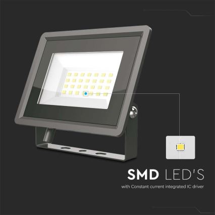 LED Прожектор LED/20W/230V 6500K IP65 черен