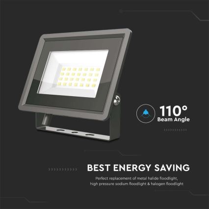 LED Прожектор LED/20W/230V 6500K IP65 черен