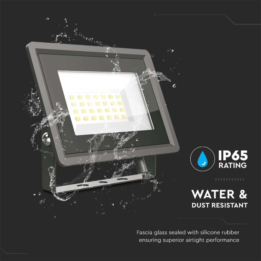 LED Прожектор LED/20W/230V 6500K IP65 черен