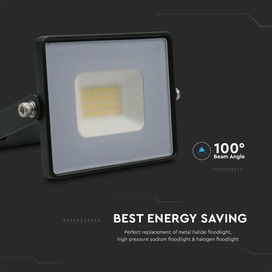 LED Прожектор LED/20W/230V 6500K IP65 черен