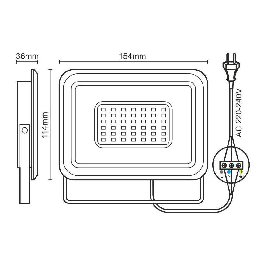 LED Прожектор LED/30W/230V 4000K IP65