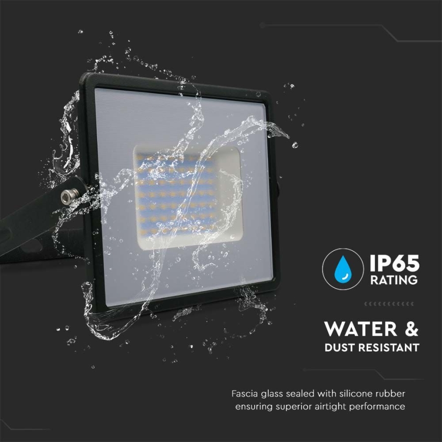 LED Прожектор LED/50W/230V 4000K IP65 черен