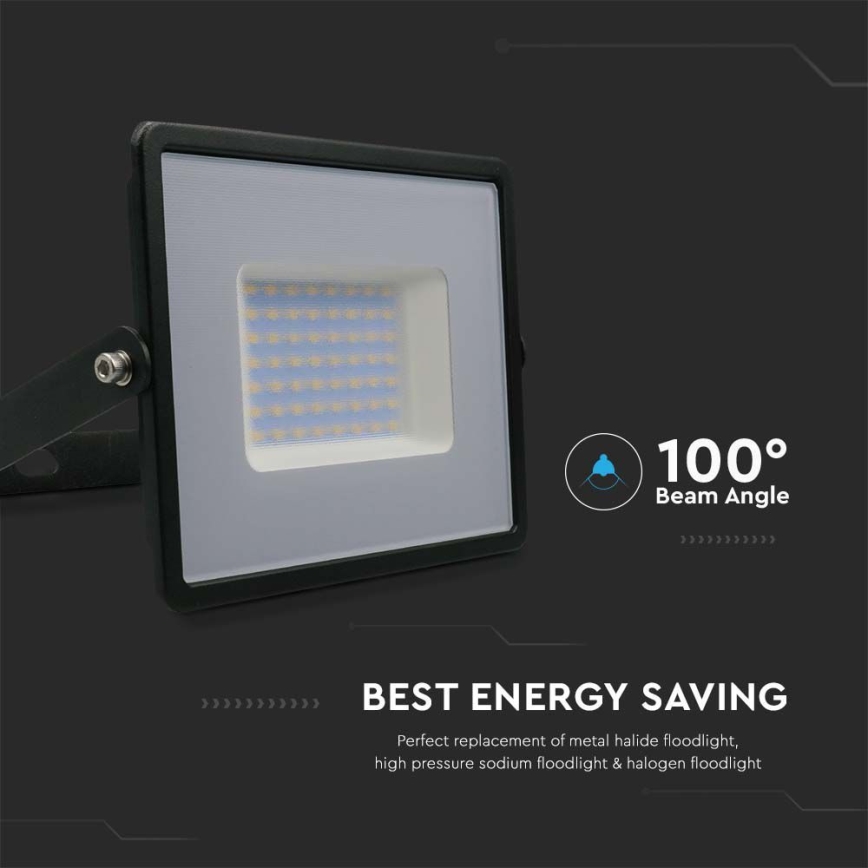 LED Прожектор LED/50W/230V 4000K IP65 черен