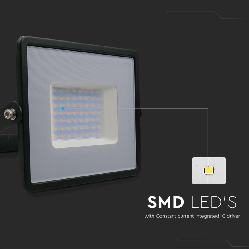 LED Прожектор LED/50W/230V 4000K IP65 черен