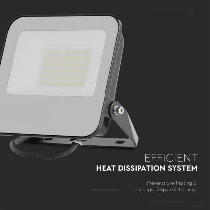LED Прожектор LED/50W/230V 4000K IP65 черен