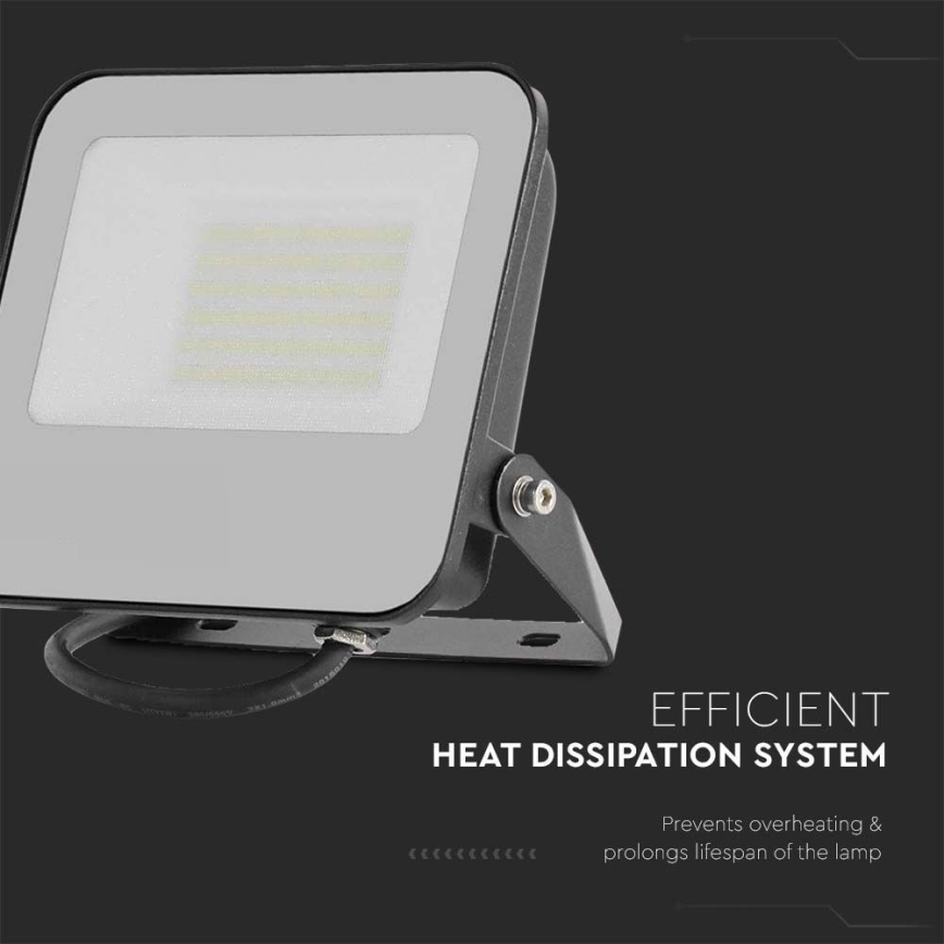 LED Прожектор LED/50W/230V 4000K IP65 черен