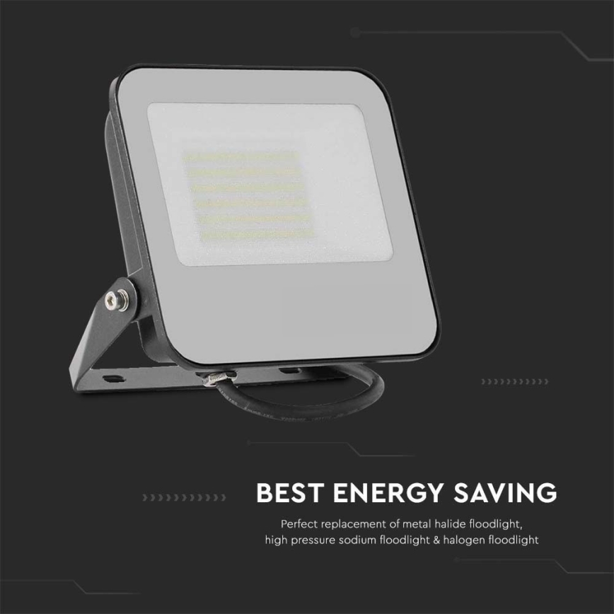 LED Прожектор LED/50W/230V 4000K IP65 черен