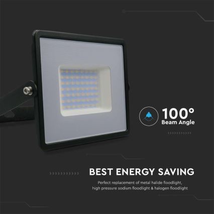 LED Прожектор LED/50W/230V 4000K IP65 черен