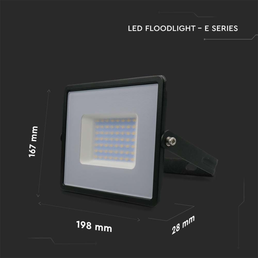 LED Прожектор LED/50W/230V 4000K IP65 черен
