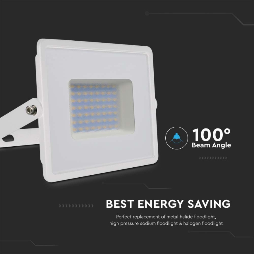 LED Прожектор LED/50W/230V 6500K IP65 бял