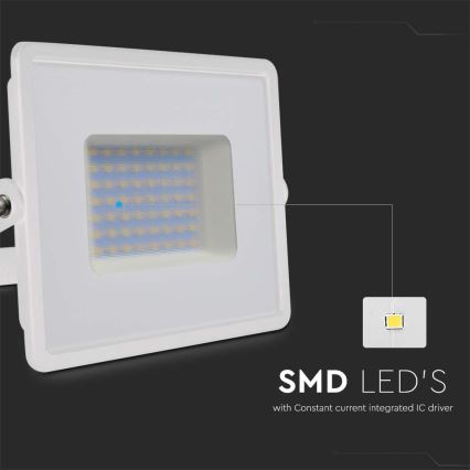 LED Прожектор LED/50W/230V 6500K IP65 бял