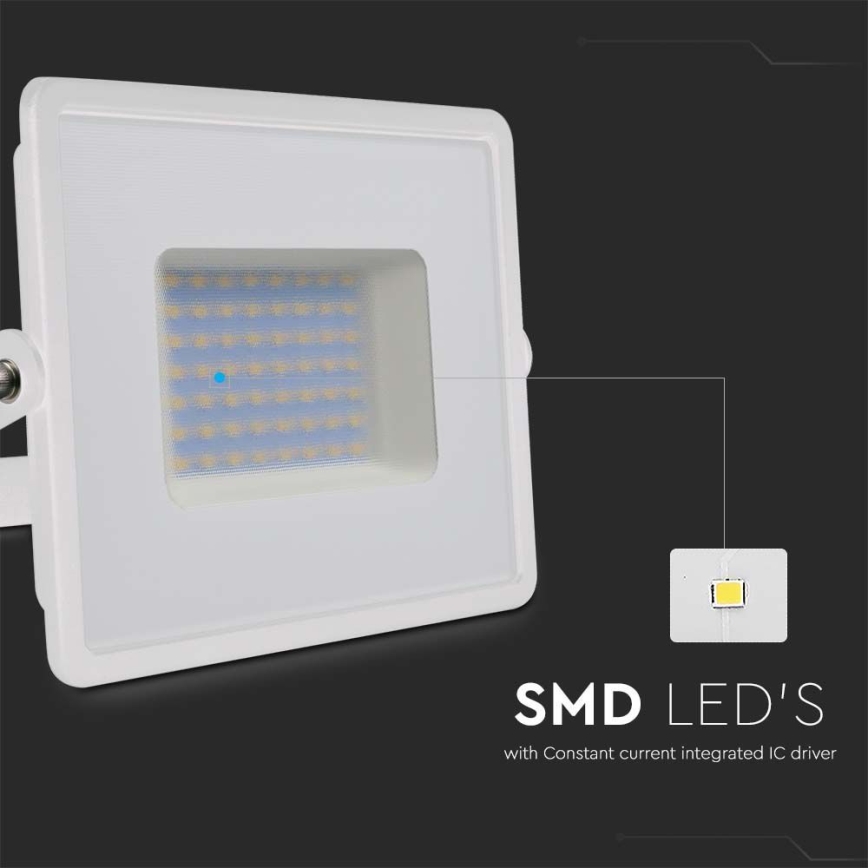 LED Прожектор LED/50W/230V 6500K IP65 бял