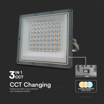 LED Прожектор LED/50W/230V IP65 3000/4000/6500K сив