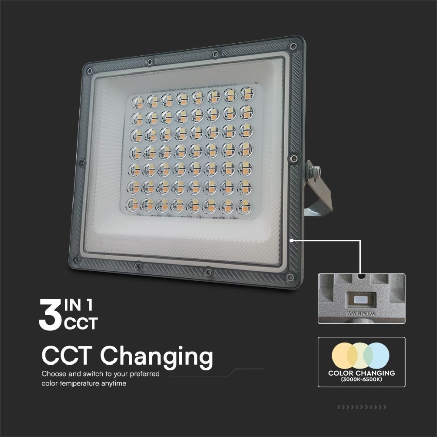 LED Прожектор LED/50W/230V IP65 3000/4000/6500K сив