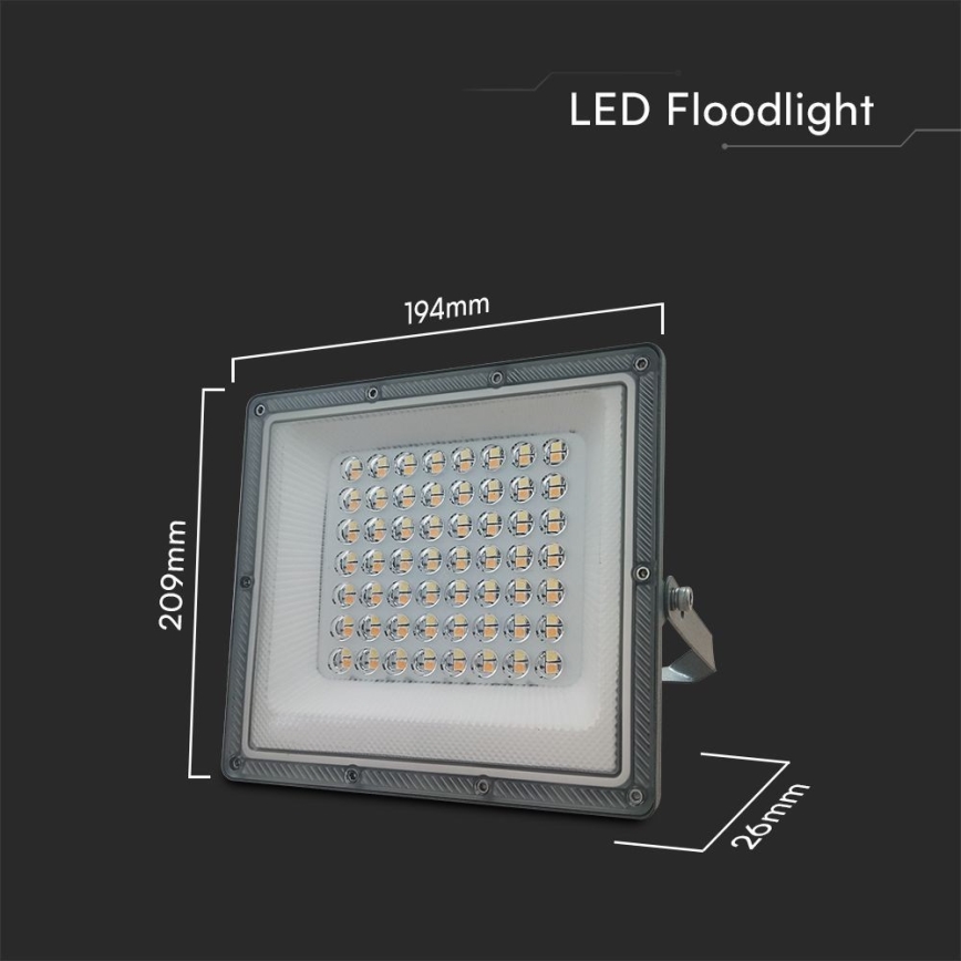 LED Прожектор LED/50W/230V IP65 3000/4000/6500K сив